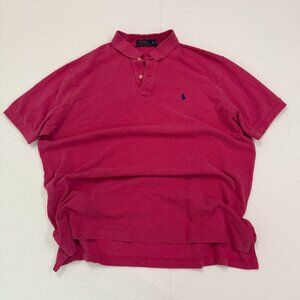Polo Ralph Lauren Mens XL Hot Pink Short Sleeve Classic Fit Collared Shirt